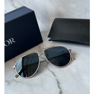 NEW Dior Blacksuit AU Aviator Sunglasses in Blue Silver